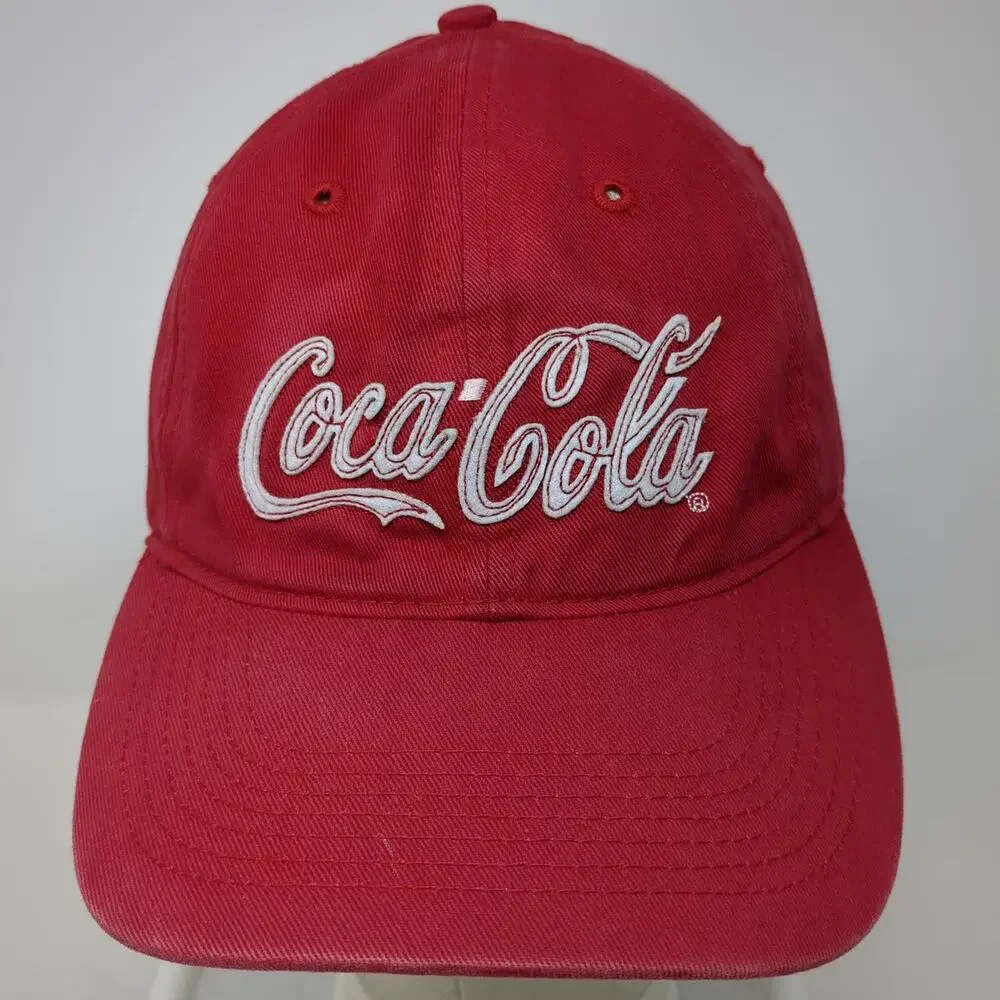 Anoma Baseball Cap Red One Size Coca Cola Embroidered Adjustable Strapback hat